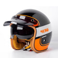 Casco de motocicleta abierto con visor abatible, certificado por DOT