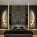 Applique da parete, AstraGlow oro e nero a strisce con LED, dimmerabile per interni ed esterni