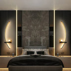 Applique da parete, AstraGlow oro e nero a strisce con LED, dimmerabile per interni ed esterni
