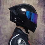 Casco da moto integrale da gara, certificato DOT, sistema a doppia visiera
