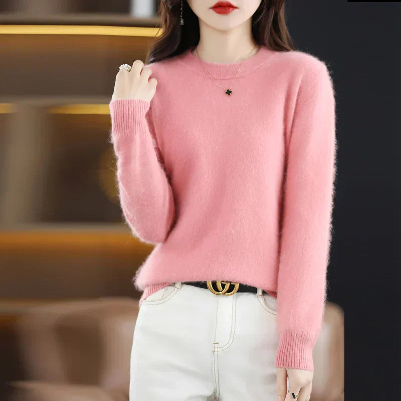 Kashmirtrøje med rund hals, Silara slim-fit pullover til hverdagsbrug
