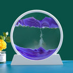 3D Kinetic Sand Hourglass With Flowing Color In Glass Frame