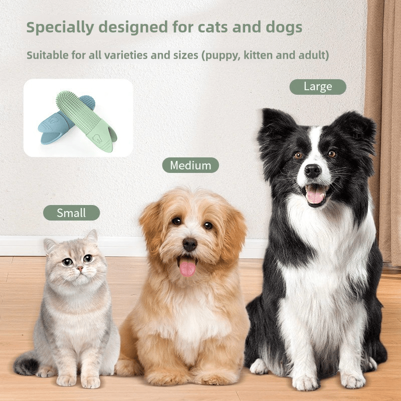 360° fingertandbørste til hunde og katte - Fioriscas