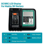 Carregador de baterias de iões de lítio Makita de 14.4V e 18V, com visor LED e saída de 3A | Fioriscas