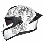 Casco da moto integrale da gara, certificato DOT, sistema a doppia visiera