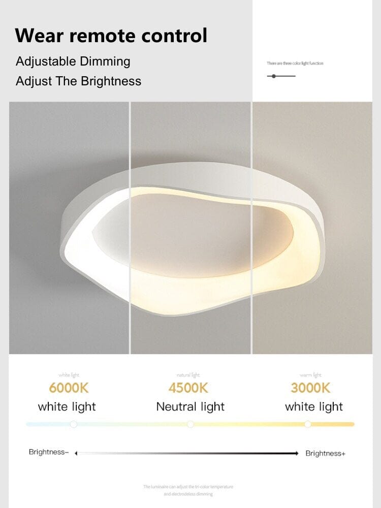 Remote-Controlled Ceiling Or Wall Light, Virelli 3-Tone LED Fixture