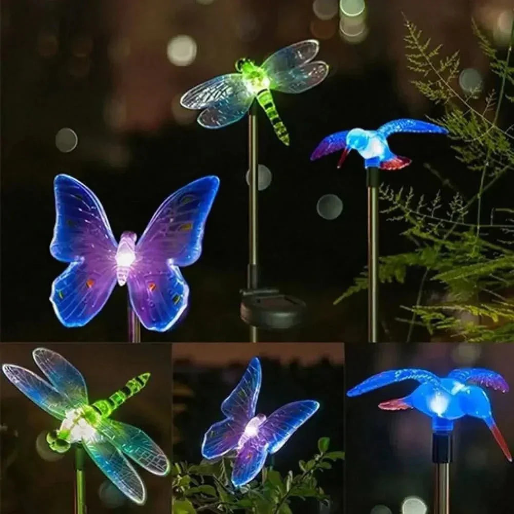 Lámpara de jardín LED con diseño de mariposa - Fioriscas