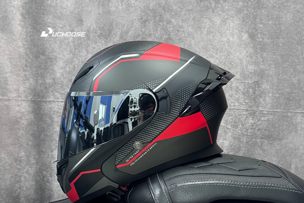 Motorcycle Helmet, Modular Flip-Up Design With Twin-Lens Shield, DOT Certified