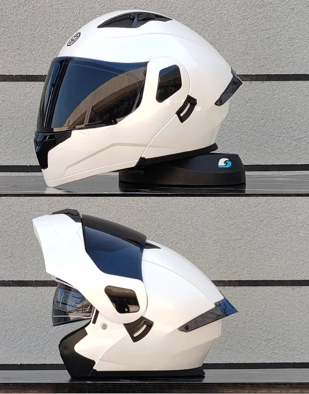 Modular Full-Face Motorcycle Helmet, Two-Lens Visor With Mesh Chin Guard, DOT Certified