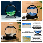 3D Kinetic Sand Hourglass With Flowing Color In Glass Frame