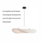 Lyra LED-lysekrone med lagdelt silke-bladskærm, nordisk design