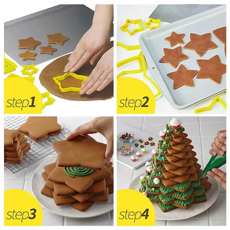Kerstkoekjesvormpjes, set van 6, voor koekjes en gebak - Fioriscas
