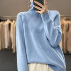 Wollpullover mit Rollkragen für Damen, Verda weicher warmer Strickpullover