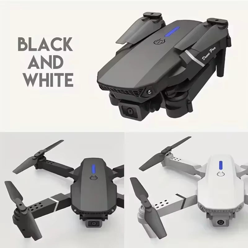 طائرة مسيّرة E88 Pro قابلة للطي مع WiFi وFPV وكاميرا عالية الدقة وتثبيت الارتفاع | Fioriscas