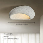 Wabi-Sabi Ceiling Light With Fabric Shade And Nickel Finish
