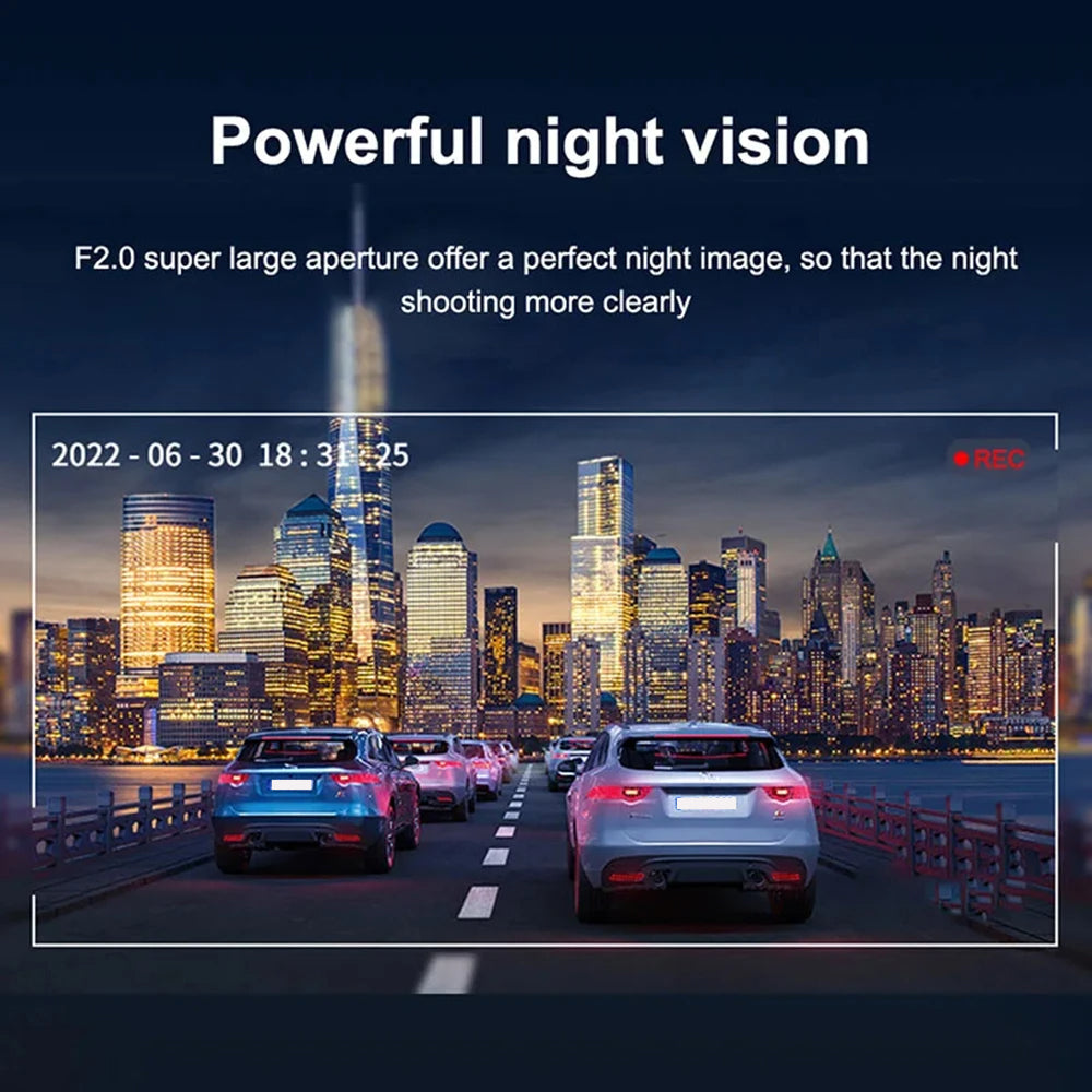 1080P-Dashcam mit zwei Objektiven und Front- sowie Innenraumansicht, NovaSight DuoCam