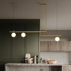 Harwell Frosted-Globe Pendant Light, Brass & Black, 3 Or 4 Heads