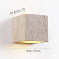 Travertine Wall Sconce With Perforated LED Light, LumaStone