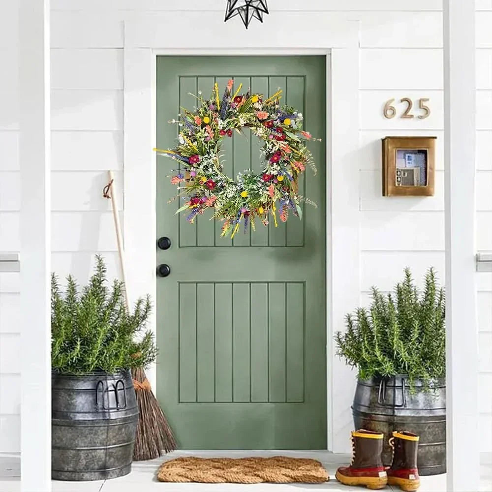 Handmade Floral Door Wreath for Indoor and Outdoor