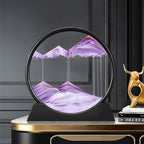 3D Kinetic Sand Hourglass With Flowing Color In Glass Frame