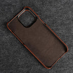 Ægte koskindslæder iPhone-etui, håndlavet, 5 farver