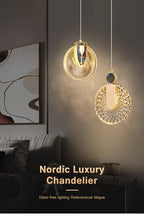 Aurelia-hanglamp, goudkleurige kristalafwerking, instelbare wittint-optie