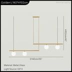 Harwell Frosted-Globe Pendant Light, Brass & Black, 3 Or 4 Heads