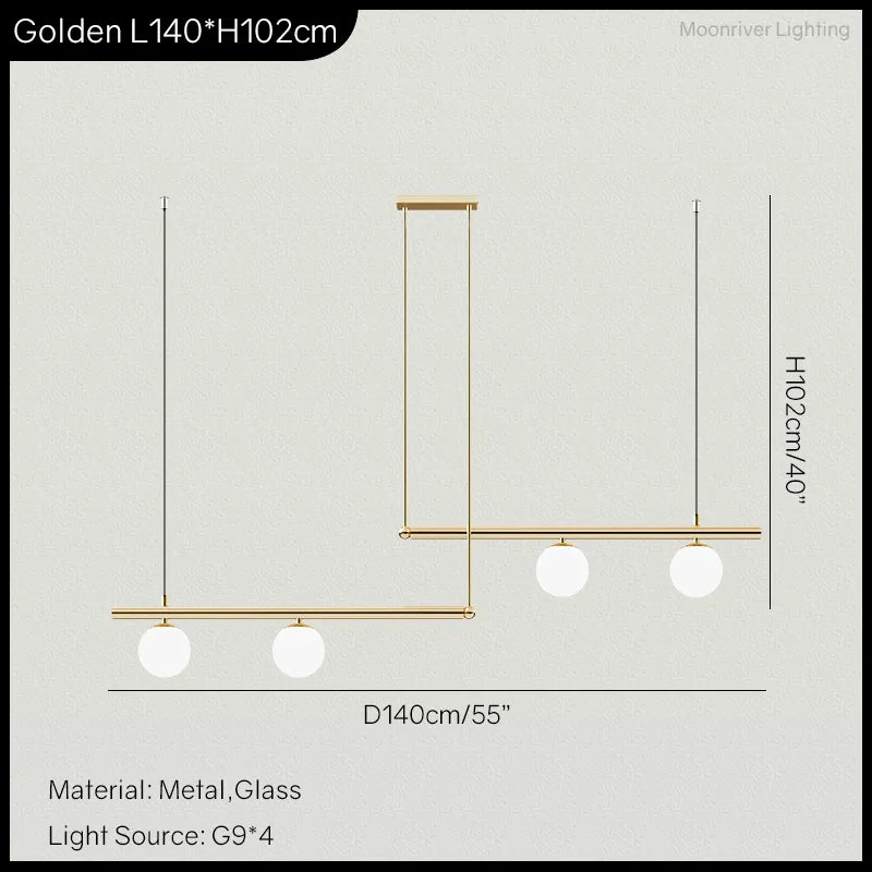 Harwell Frosted-Globe Pendant Light, Brass & Black, 3 Or 4 Heads