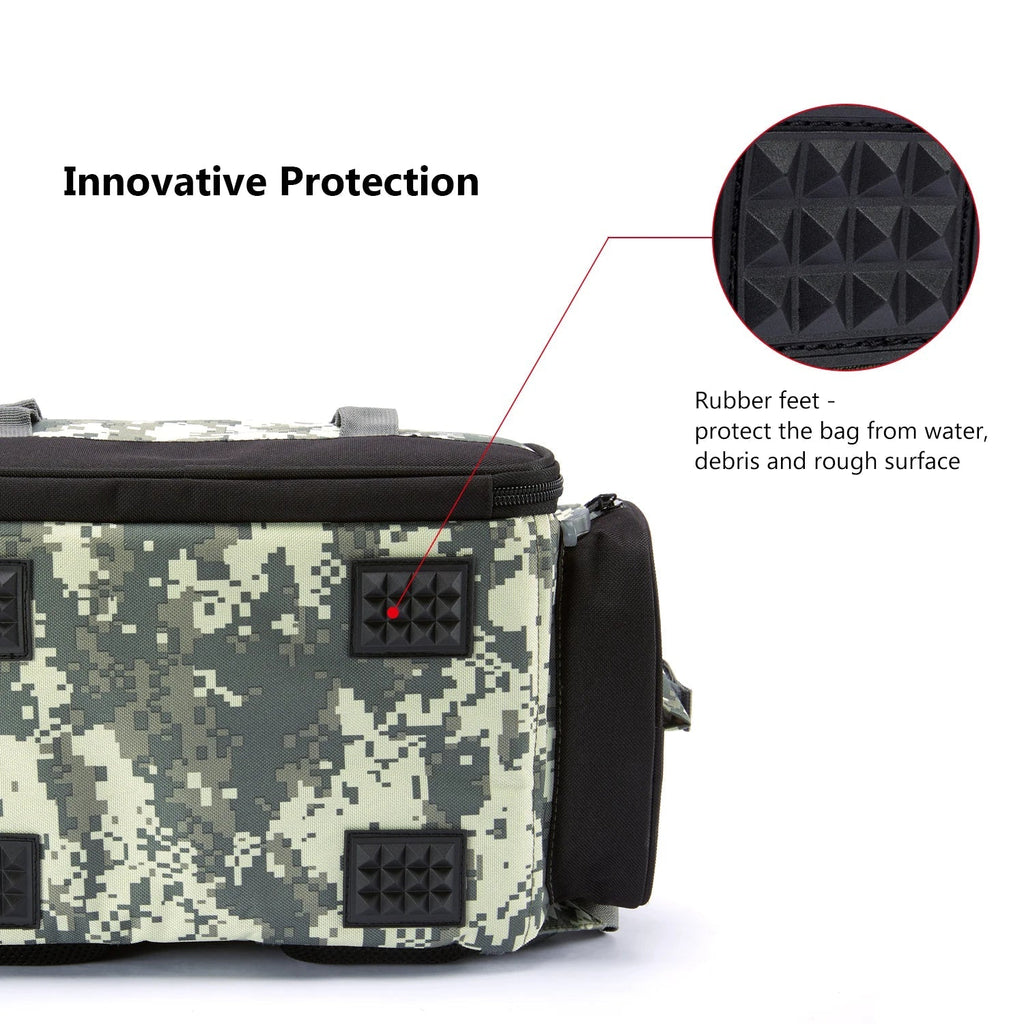 حقيبة ظهر تكتيكية للصيد بسعة 600D مع حوامل للعصي وتخزين لمعدات الصيد وغطاء واقٍ من المطر | Fioriscas