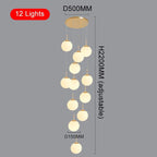 Lustre Liora Orb, suspension LED cascade pour escaliers et halls d’entrée
