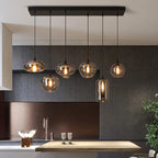 Liora nordisk glaslysekrone med justerbar ledning, 6 eller 8 fatninger