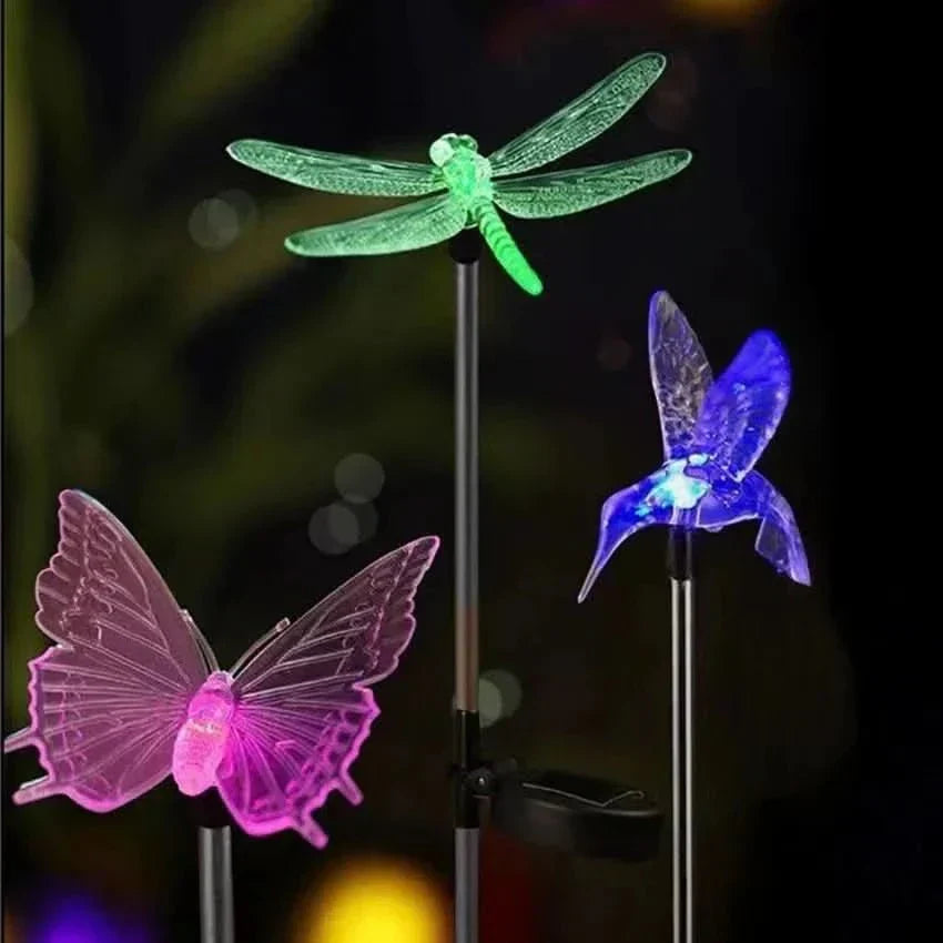 Lámpara de jardín LED con diseño de mariposa - Fioriscas