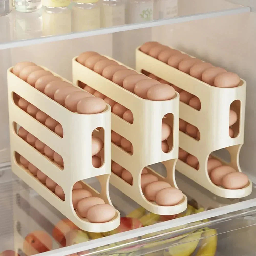 Distributeur automatique d’œufs à 4 niveaux pour organiser le réfrigérateur - Fioriscas