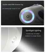 Automatisk hundebånd med LED-lys, USB-oppladbart batteri og 3m lengde for trygge turer - Fioriscas