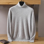 Aureo Men's Cashmere Sweater, Cable-Knit Collar, Long Sleeve
