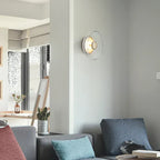Applique da parete Liora in vetro e pietra, luce LED verso l’alto e verso il basso, 3 colori