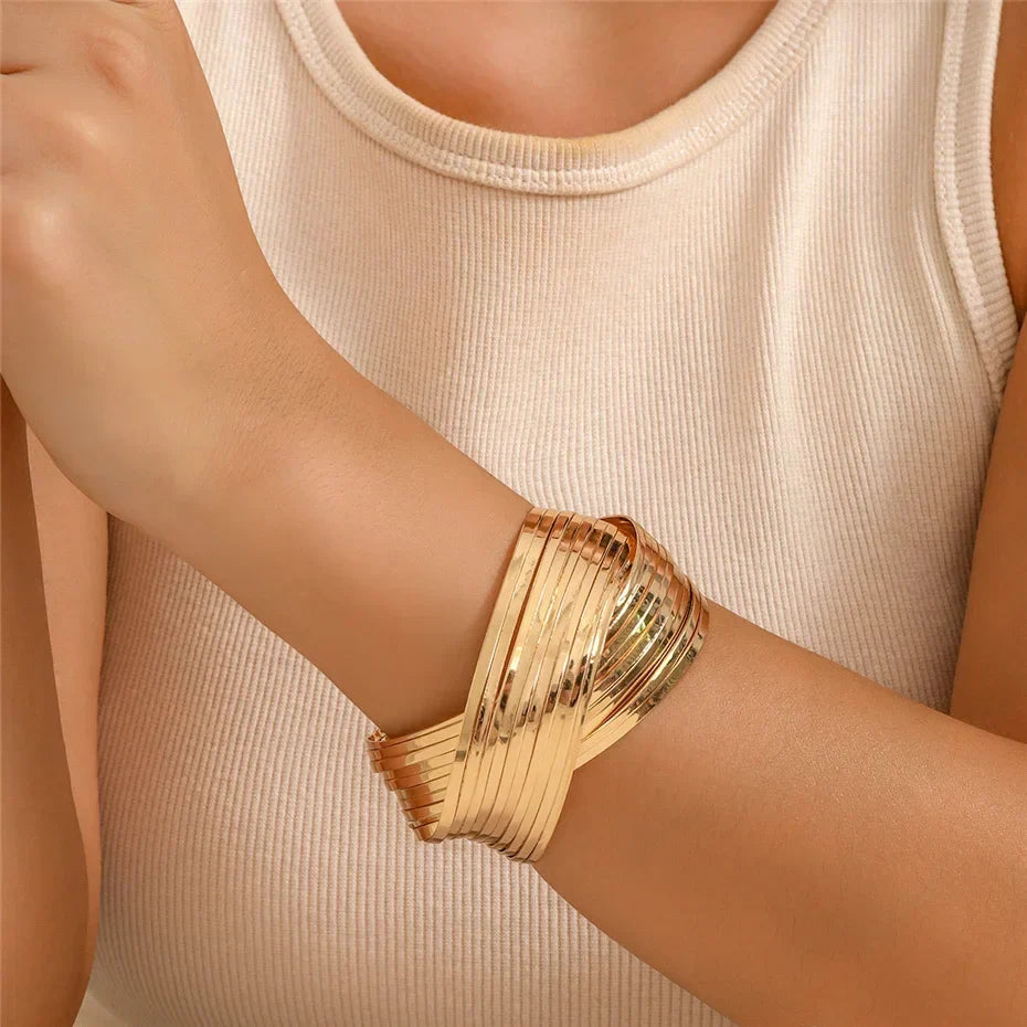 Spiral Cross Wrap Bangle Bracelet