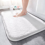 Non-Slip Plush Bath Rug, Dense Microfiber Pile For Cozy Feet