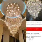 Calara-krystallysekrone med regndråber, loftslampe i rustfrit stål