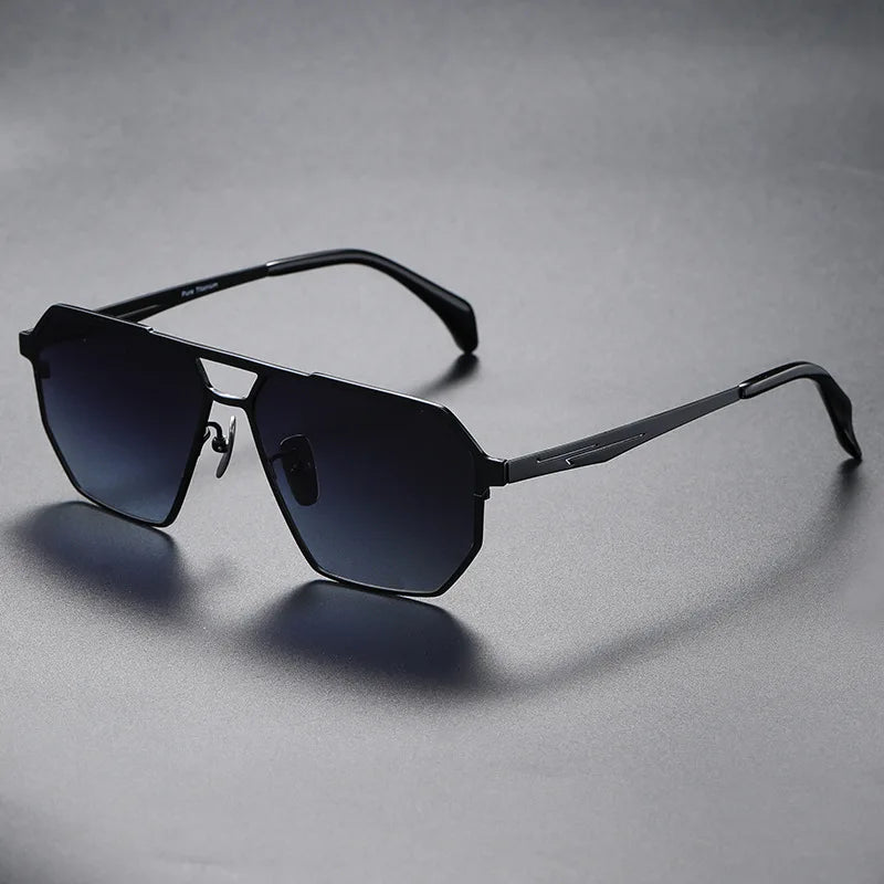 LyraForge Titanium Frame Aviator Sunglasses, UV400 Polarized Lenses