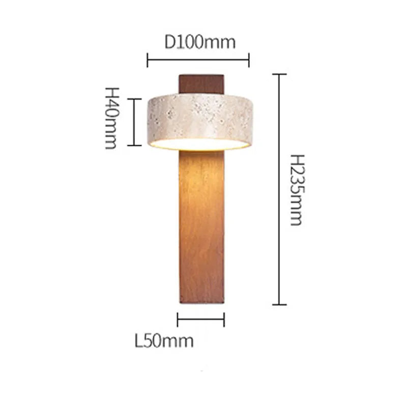 Rowan Marble Wall Sconce, LED G9 Light, Wood-Tone Base