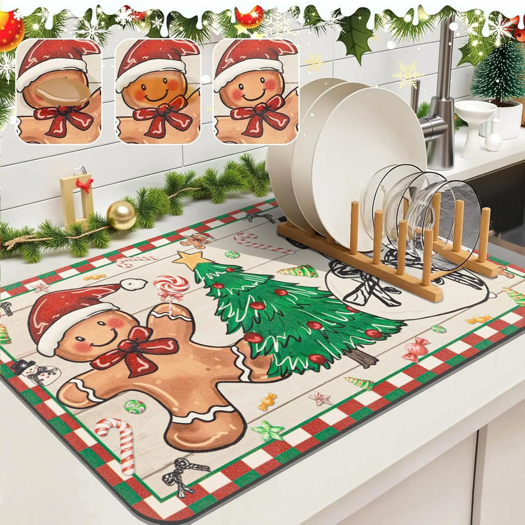 Kerstkeukenmat voor drogen & decoratieve doeleinden - Fioriscas