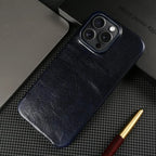 Ægte koskindslæder iPhone-etui, håndlavet, 5 farver