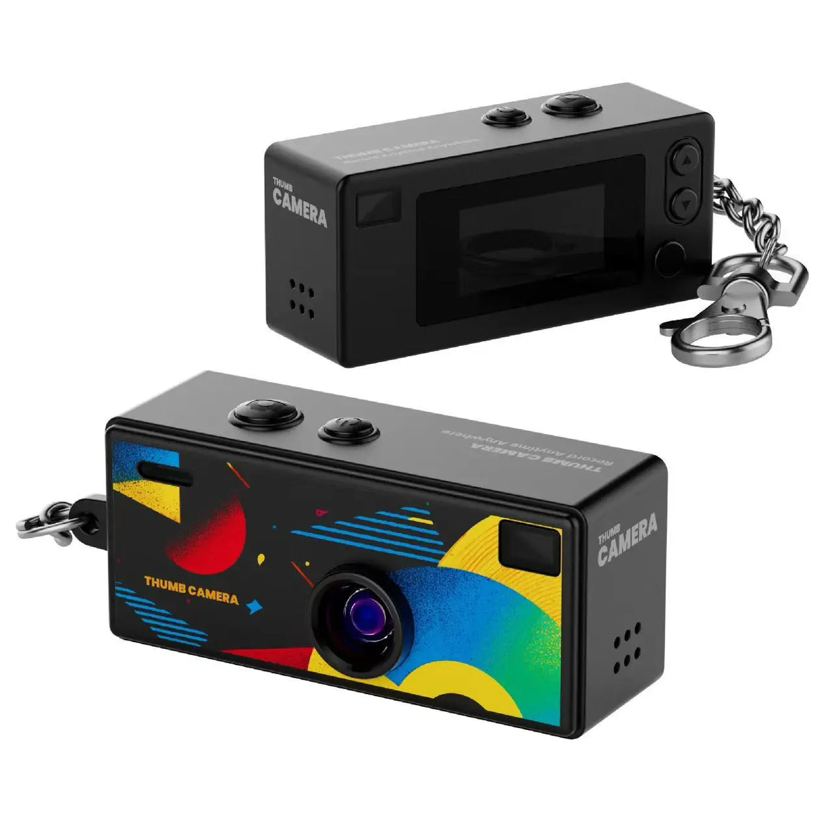 Câmara retro de porta-chaves 1080P com sensor CCD, flash integrado e suporte para MicroSD de 128GB | Fioriscas