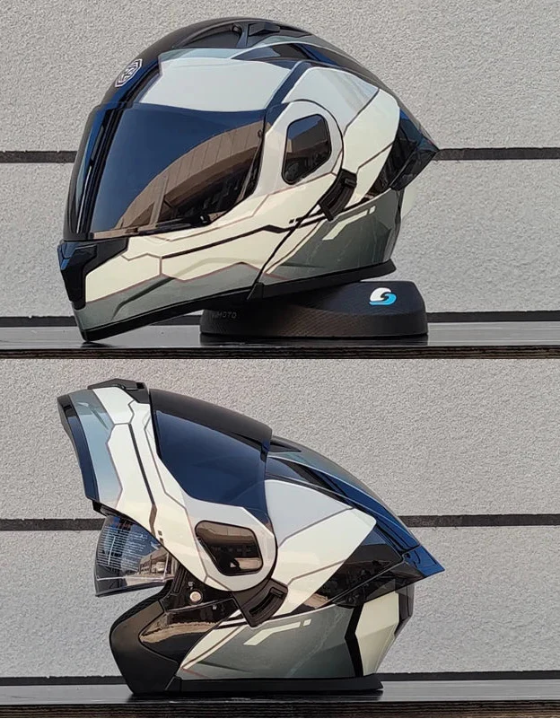 Modular Full-Face Motorcycle Helmet, Two-Lens Visor With Mesh Chin Guard, DOT Certified