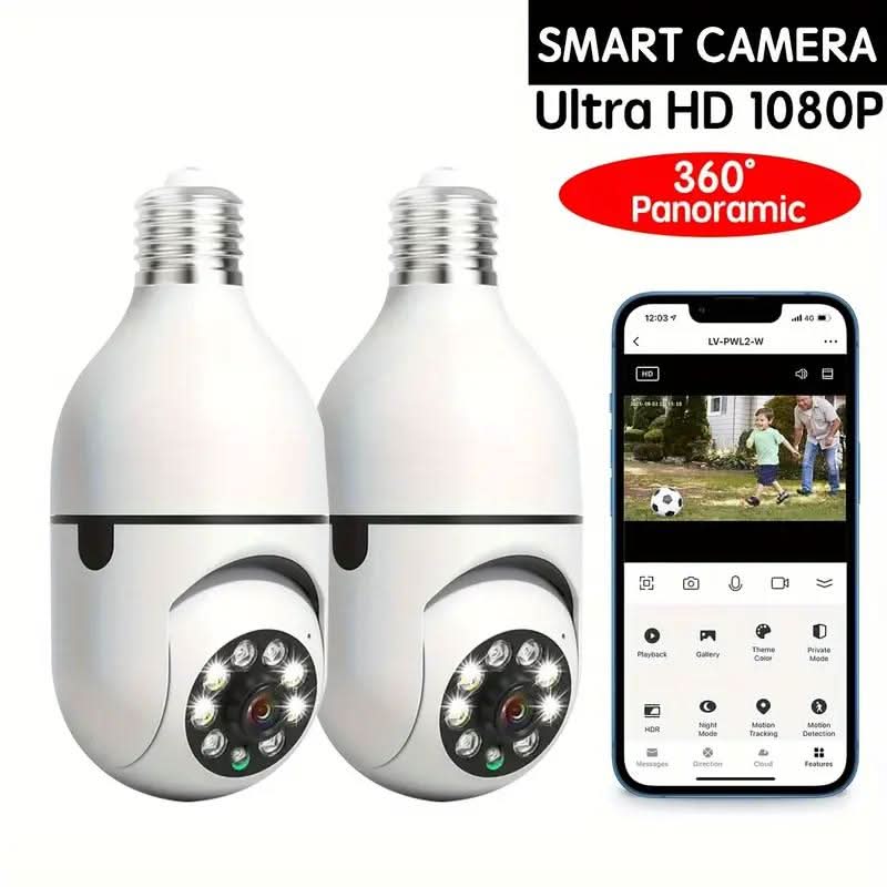 Cámara de seguridad inteligente con vigilancia de 360° y visión nocturna - Fioriscas