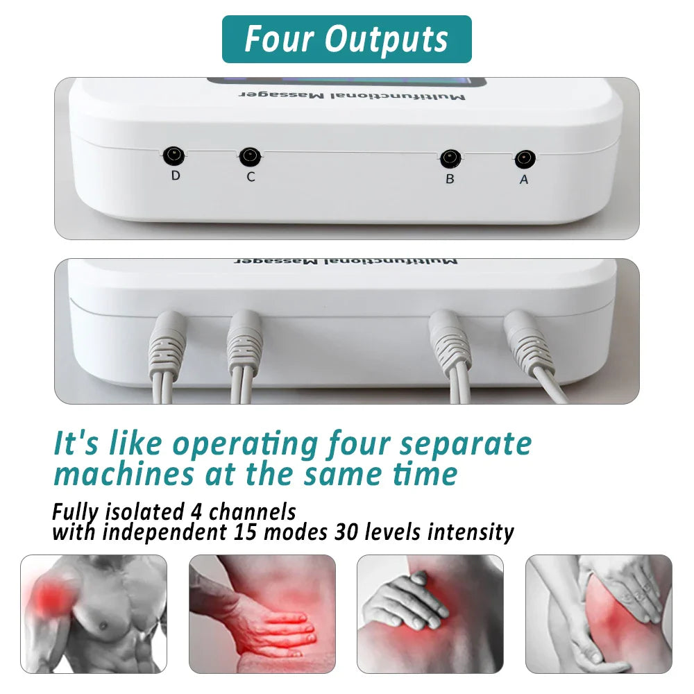 4-Channel Rechargeable EMS Massager With 30 Intensity Levels, 15 Modes
