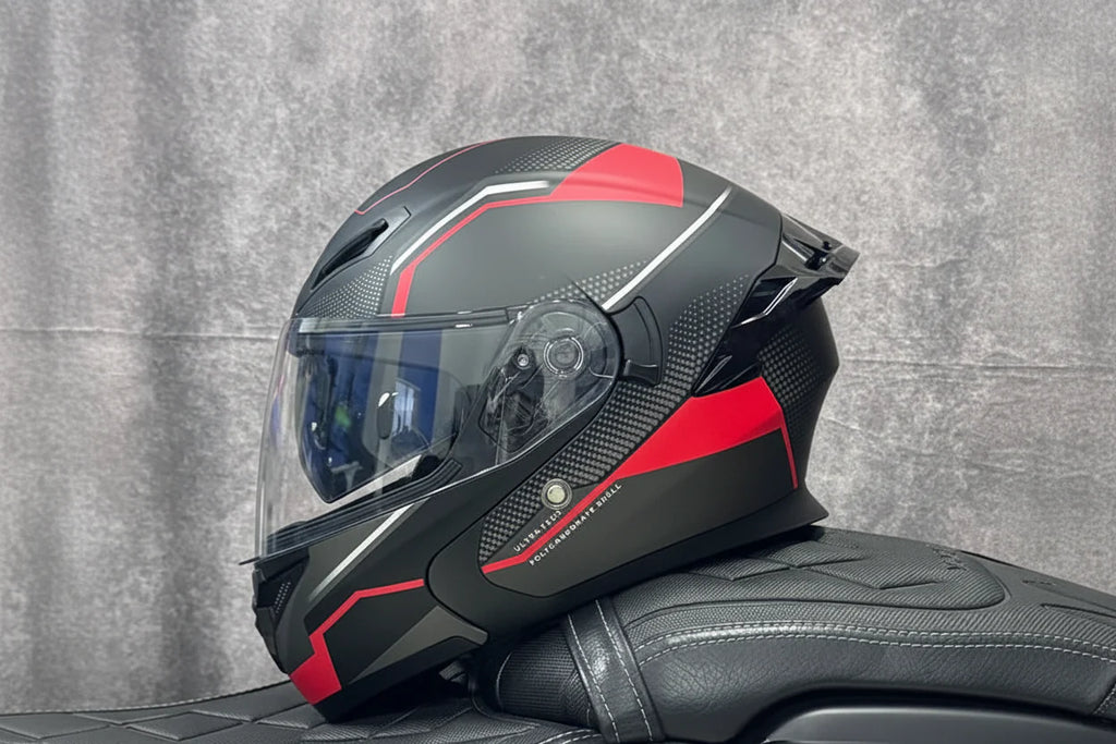 Motorcycle Helmet, Modular Flip-Up Design With Twin-Lens Shield, DOT Certified