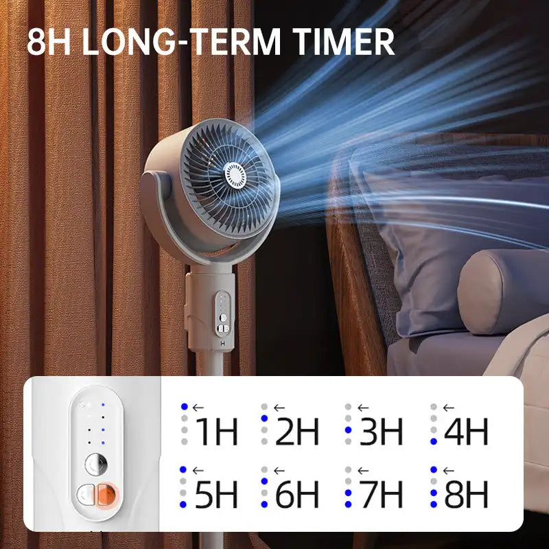 Cordless Oscillating Air Circulation Fan With Remote And Timer For Home Office | Fioriscas