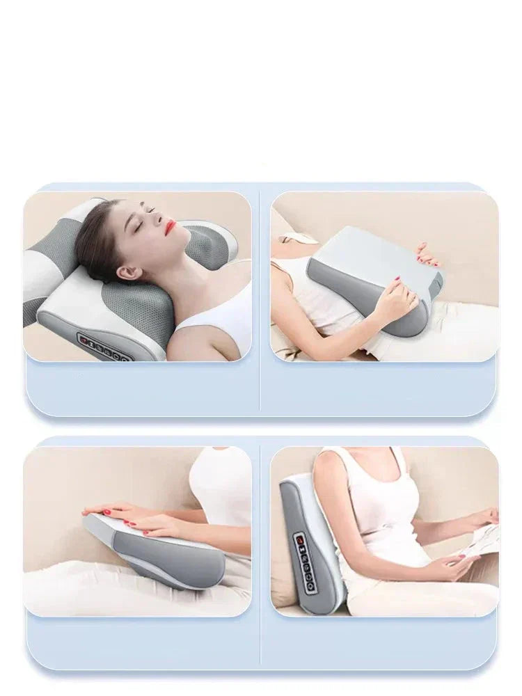 SerenGlow ComfortHeat Heated Neck and Back Massage Pillow